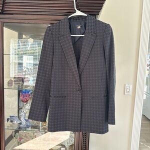 Tommy Hilfiger Black and Navy Houndstooth Blazer